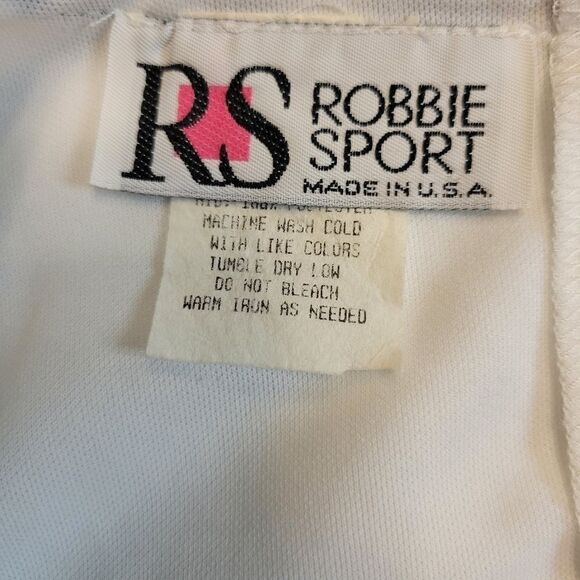 Robbie Sport Vintage Nautical 80s Blouse White  Short Sleeves Stripe Details - Picture 7 of 11